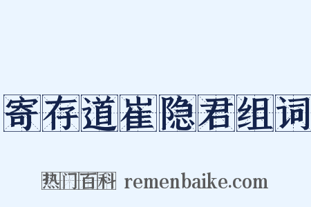寄存道崔隐君组词是什么意思的图片